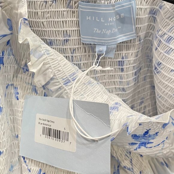 New Hill House Nesli 100% Cotton Floral Nap Dress Blue Botanical S $150 - Picture 6 of 7